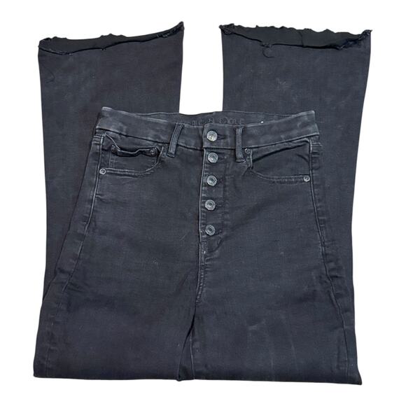 AE Next Level Curvy High-Waisted Flare Jean black size 6 - Picture 4 of 12